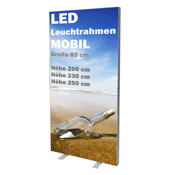 LED-Leuchtrahmen 85 cm breit für den mobilen Einsatz