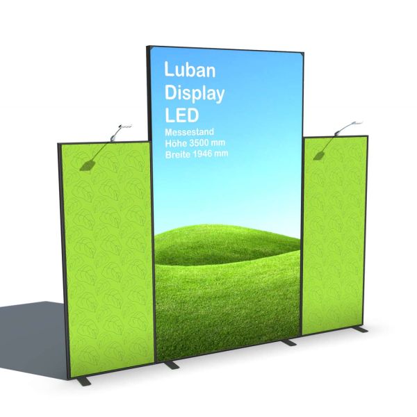LED-Messestand mit Luban Display LED Rahmen in 3500 mm Höhe